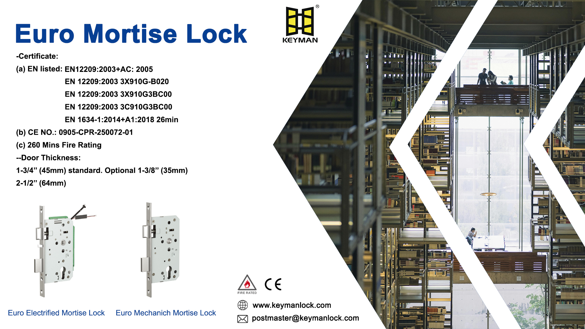 Euro Mortise Lock 欧式插芯锁