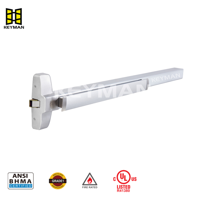  Keyman ANSI/BHMA 认证的商业建筑铝制推杆锁边缘出口装置 X801-R