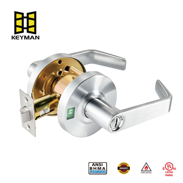 KEYMAN 商用门锁经久耐用，经过高流量使用认证，非常适合商用浴室门、占用指示器、隐私锁