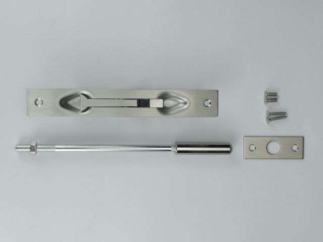 KEYMAN 标准翻盖式手动埋头螺栓，带 12 英寸杆，适用于金属门型号 QK8010